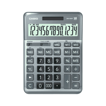 12-Digits Electronic Calculator DM-1400F-W-DP Silver