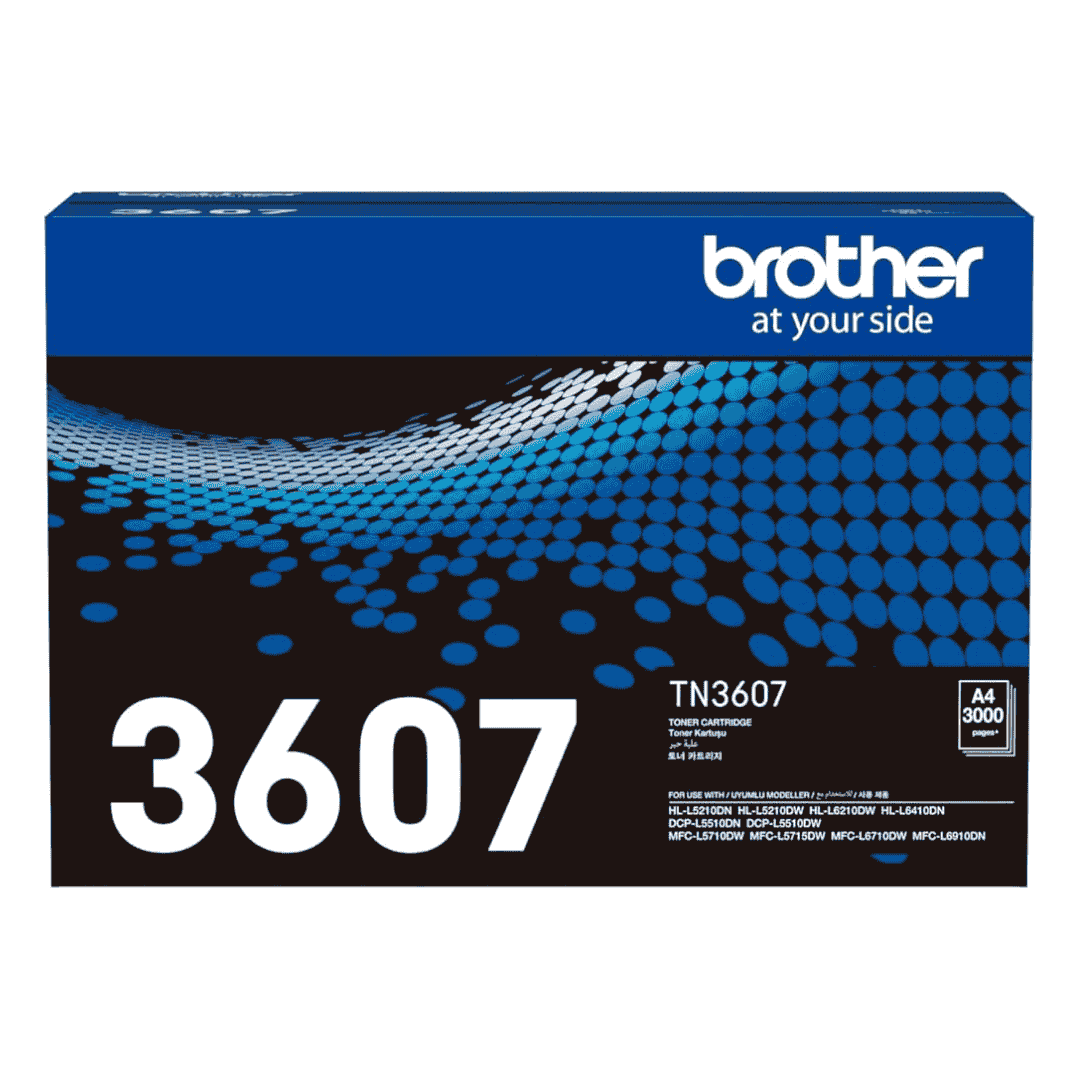 Brother Genuine TN-3607 Standard Yield Black Ink Printer Toner Cartridge