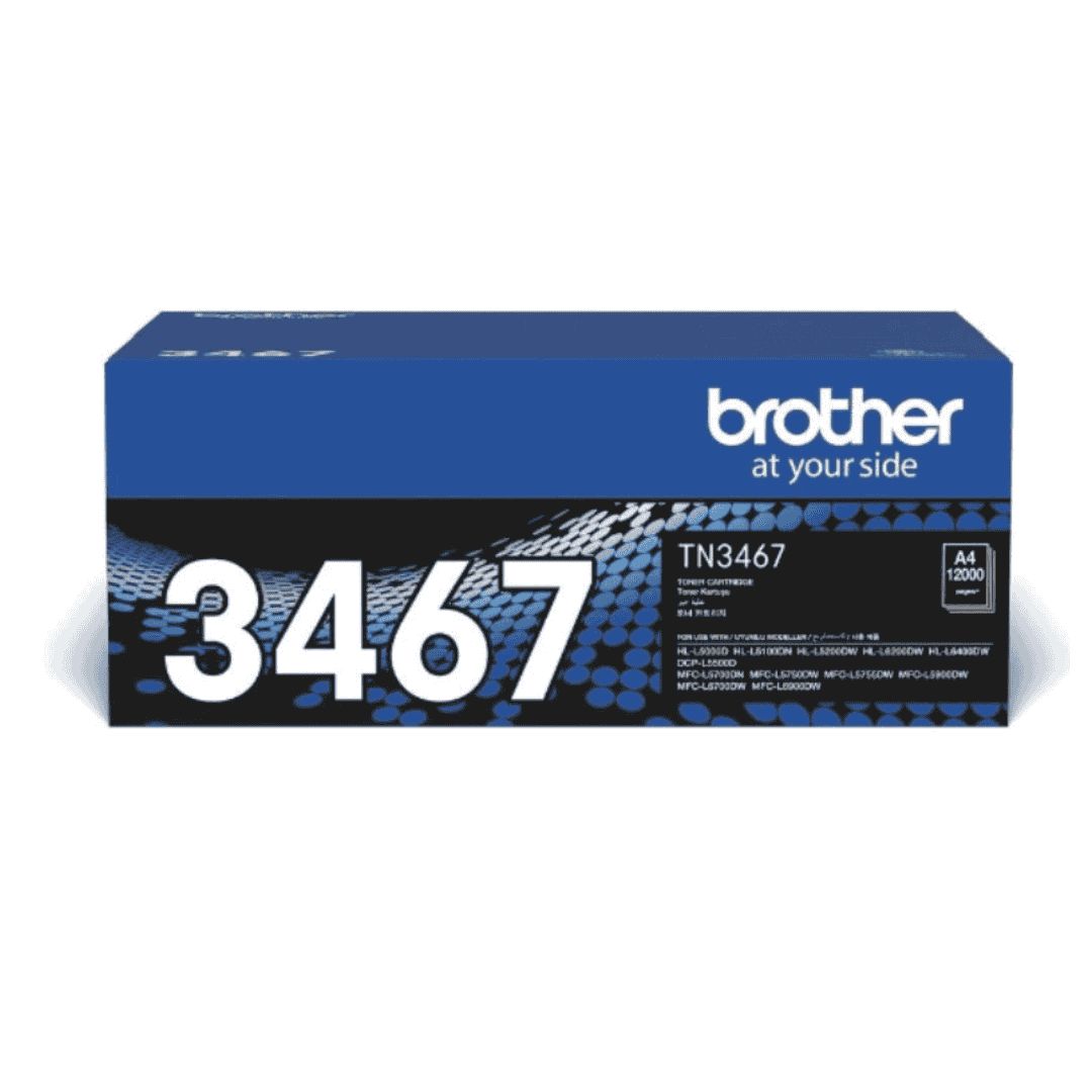 Brother TN3467 High-Capacity Black Toner Cartridge – Approx. 12,000 Pages | Compatible with HL-L5200DW, HL-L6200DW, MFC-L5900DW Series