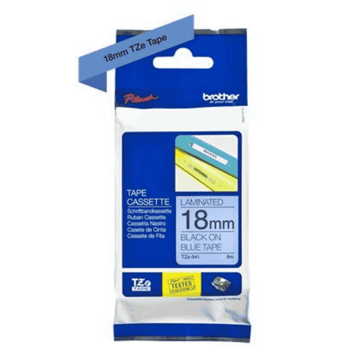 Brother TZ-541 P-touch® Label Tape, 18mm, (3/4"), Black on Blue