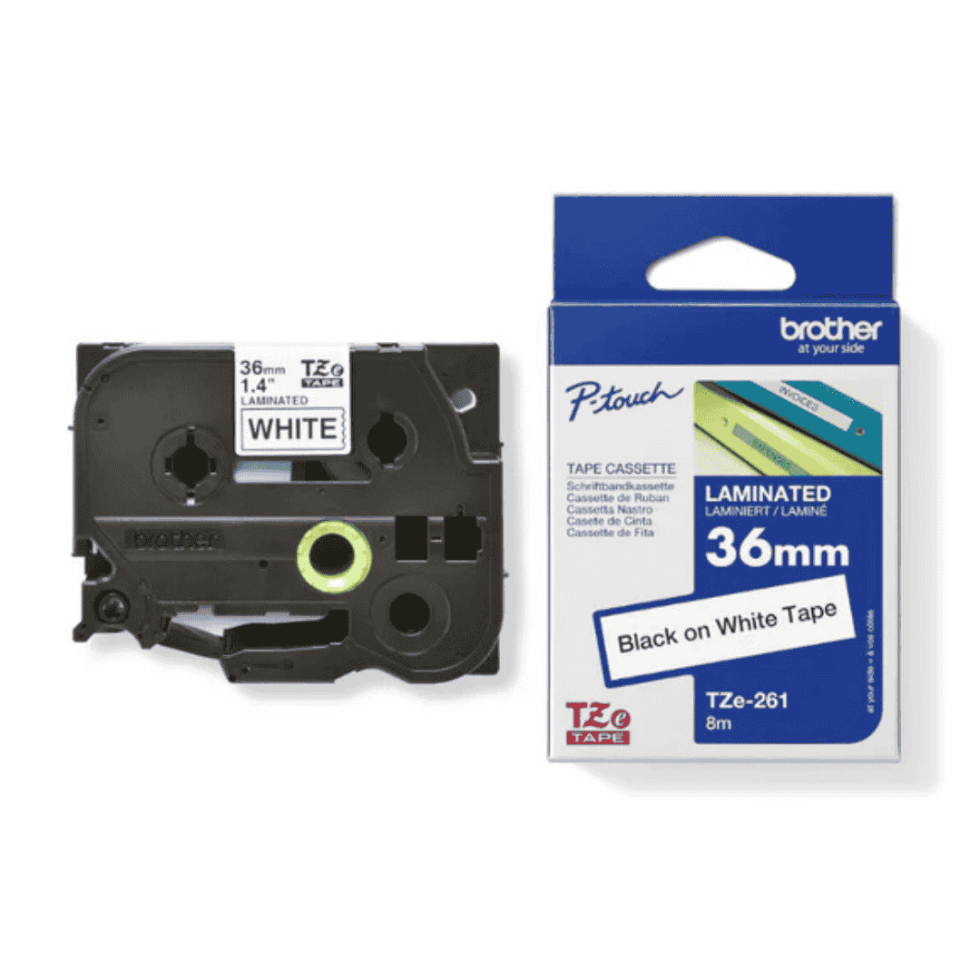 Brother TZe-261 36mm Black on white TZe tape for P-touch Label Printers