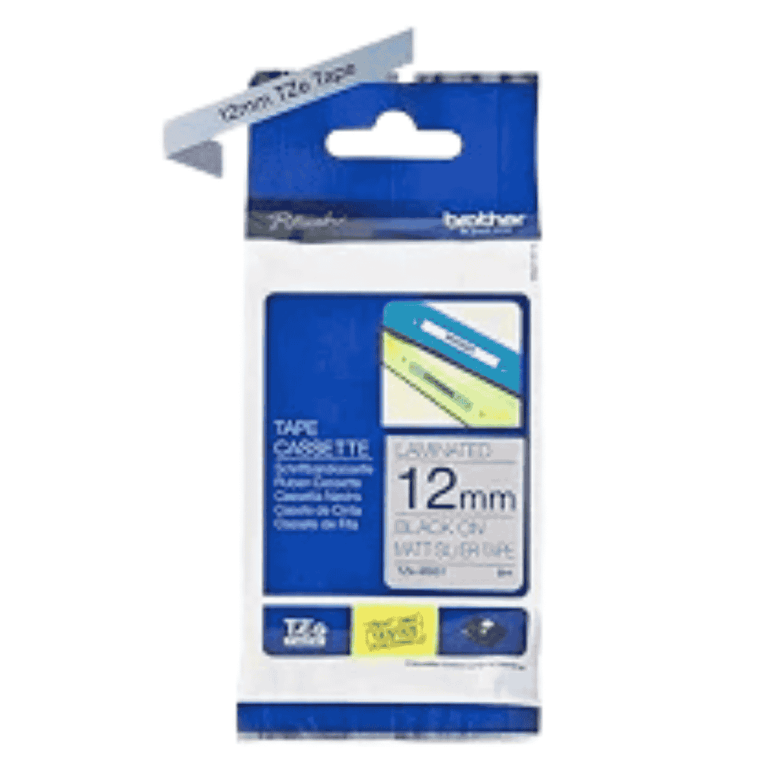 Brother TZe-M931 Labelling Tape Cassette, Black on Matt Silver, 12mm (W) x 8M (L), Laminated