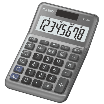CASIO MS-80F Desk Calculator 8-Digit, Metal Front, Tax, Currency