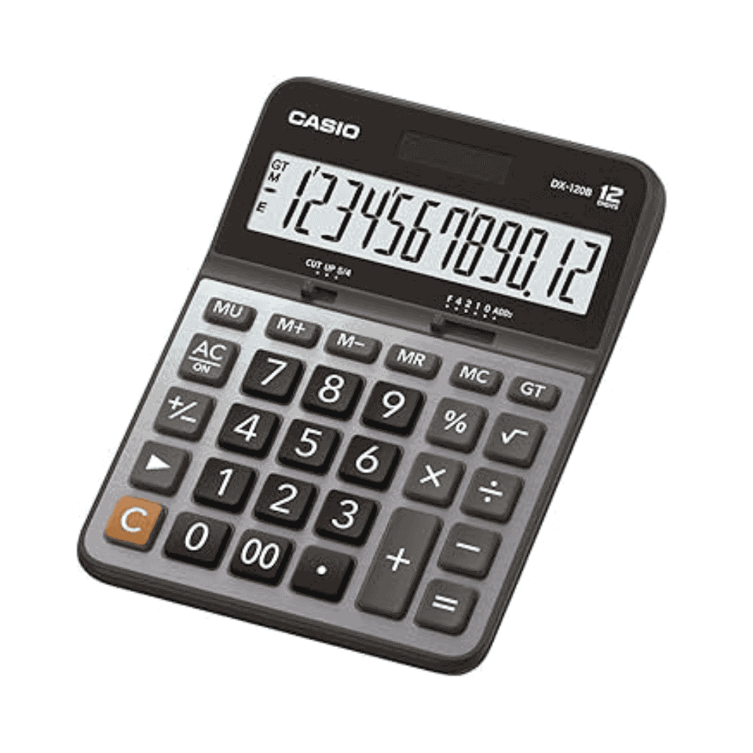 Casio AX120B 175.5x110.5x25mm Grey & Black 12 Digit Basic Calculator