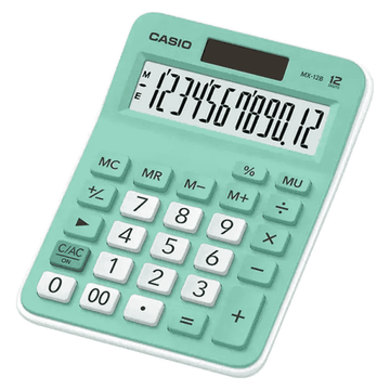 Casio TABLE CALCULATOR 12 DIGITS GREEN MX-12B-GN-W-DC