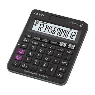Casio MJ-120D Plus - BK, 300 Steps Check and Correct, Desktop Calculator