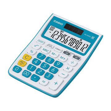 Casio MJ-12VCb-BU 300 Steps Check & Correct Colourful Desktop Calculator