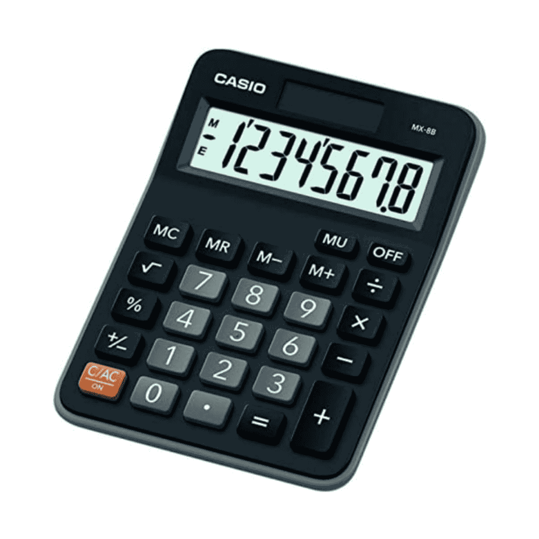 Casio MX-8B Desk Top Calculator, Black