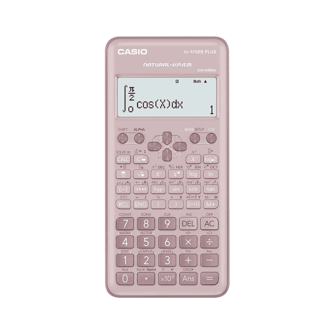 Casio Standard Scientific Calculators Non Programmable 10 + 2 digits 417 Functions Pink Color FX-570ESPLUS2PKWDT.