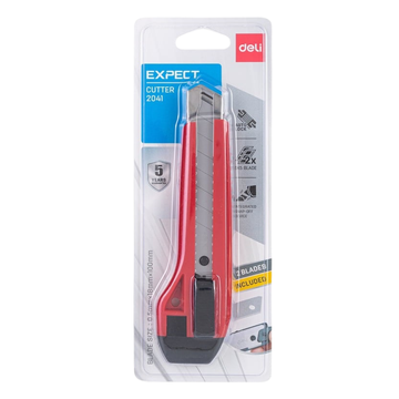 Deli 2041 Cutting Knife with Blade Breaker – 18mm SK5 Blade