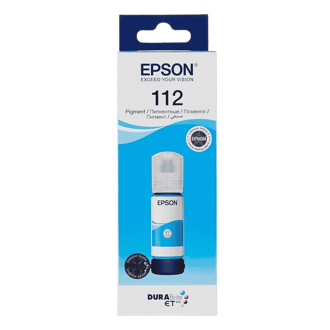 Epson 112 EcoTank Pigment Cyan ink bottle