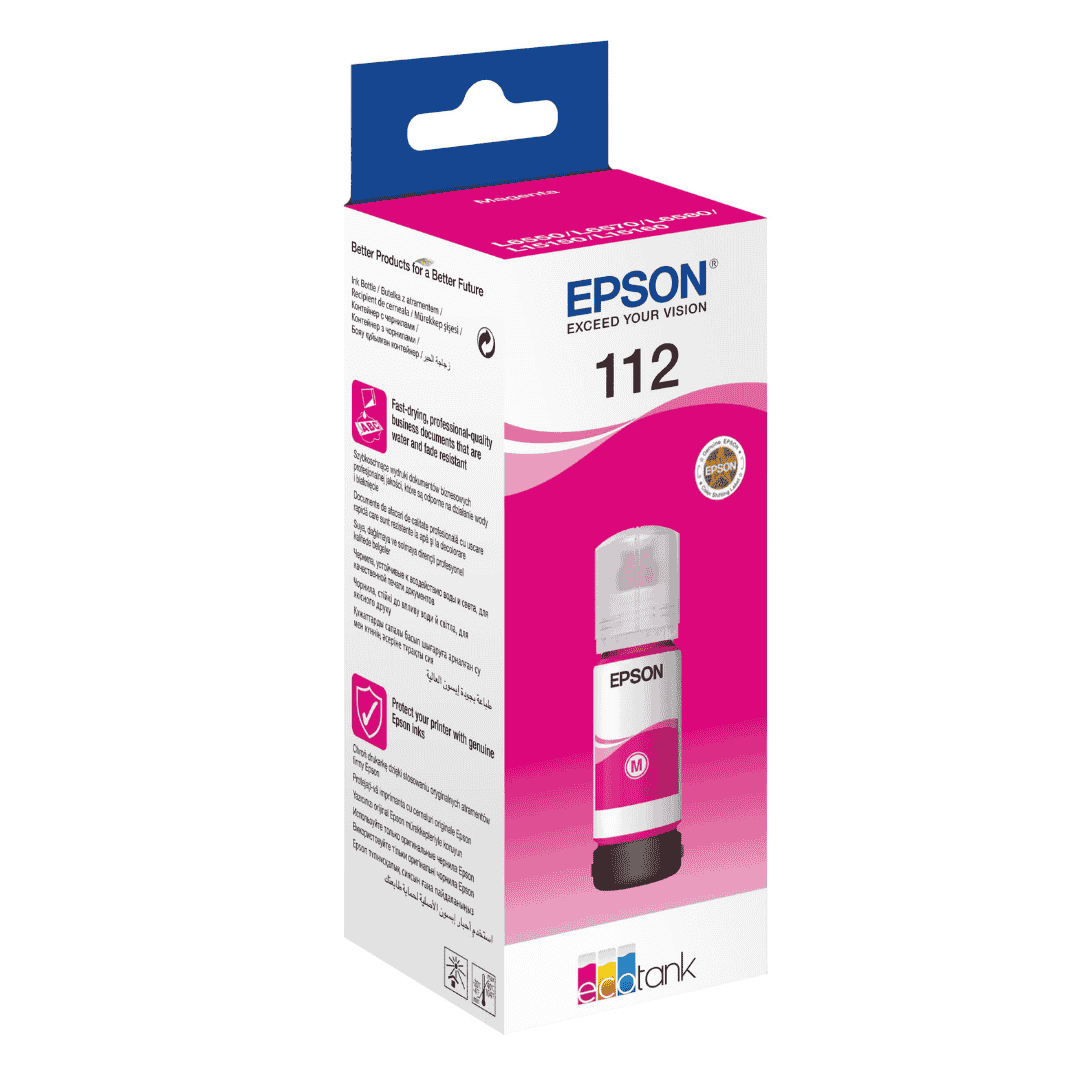 Epson 112 EcoTank Pigment Magenta ink bottle