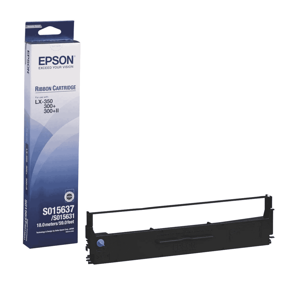 Epson LX-350 Ribbon Cartridge, Black – S015637
