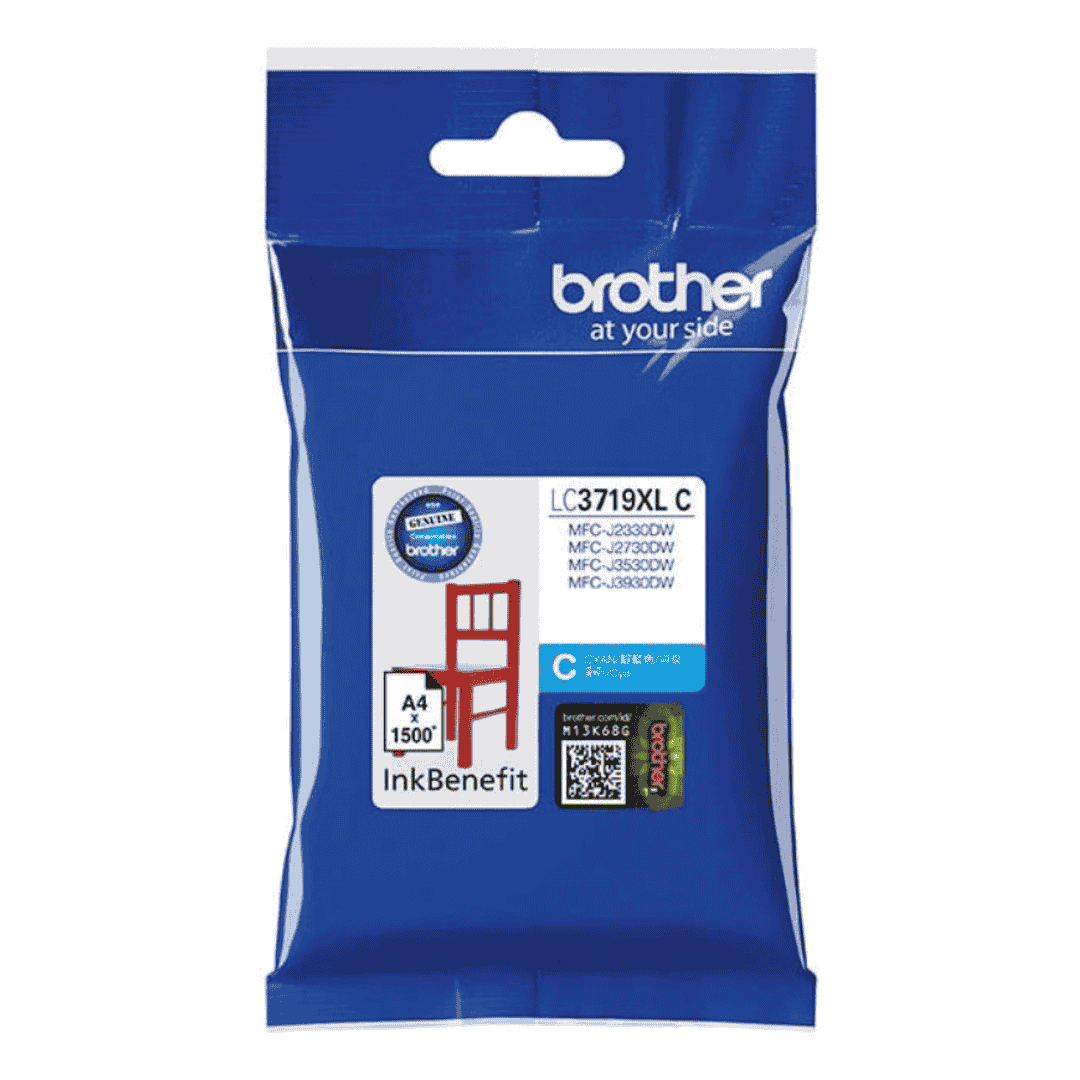 Genuine Brother LC3719XL Cyan High Yield Ink Cartridge – Yield ~1,500 Pages