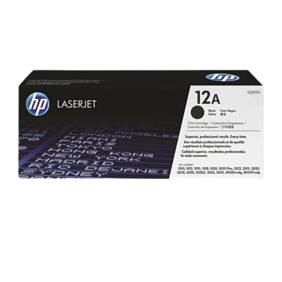 HP 12A Black Original Toner Cartridge Q2612AG | Genuine Black Laser Toner