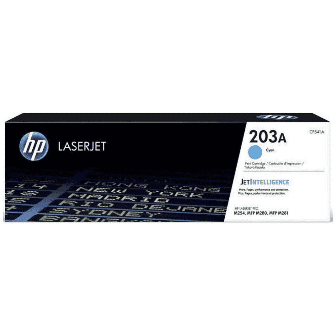 HP 203A Cyan Original Toner Cartridge, CF541A
