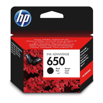 HP 650 Original Ink Advantage Cartridge, Black, CZ101AE