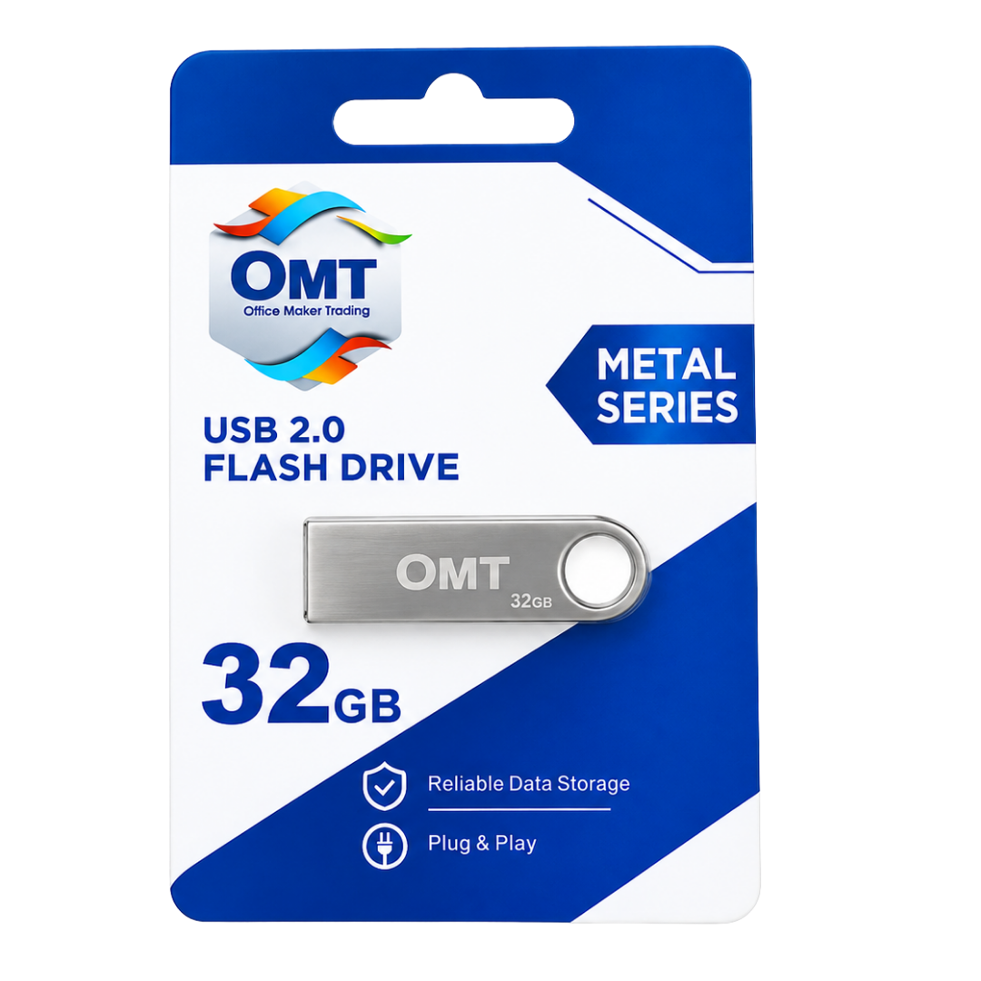 OMT USB 2.0 Flash Drive 32GB Metal Series – High-Speed USB 2.0 Portable Pen Drive with Durable Metal Body & 1-Year Warranty