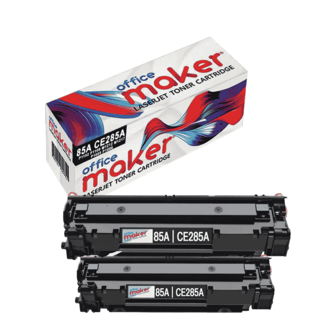 Office Maker Premium Compatible Toner for HP 85A (CE285A) Black – 2-Pack Combo