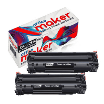 Office Maker for Hp 83A Toner Cartridge CF283A for Laserjet M125a M127 Printers Black Combo 2pack Premium Compatible Toner