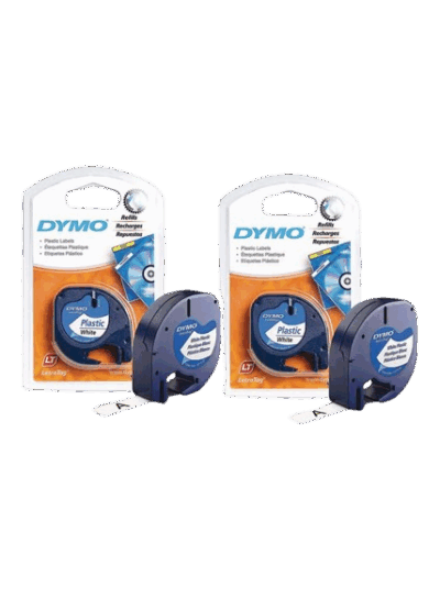 Dymo Pack Of 2 LetraTag Plastic Labels White