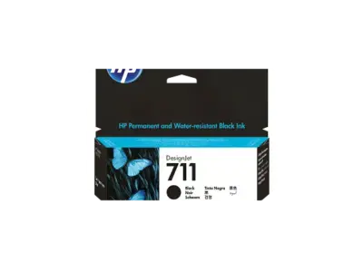 HP 711 38-ml Black DesignJet Ink Cartridge, CZ129A