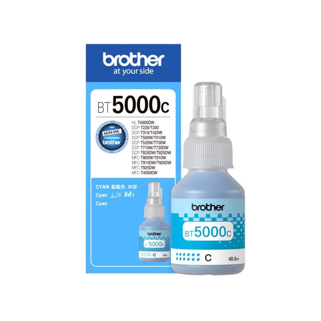 Brother Ink Bottle, Cyan, 7.6 X 5.1 X 15.2 cm, Bt5000C