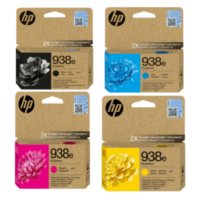 HP 938e EvoMore 4-Color set of High Capacity Ink Cartridges