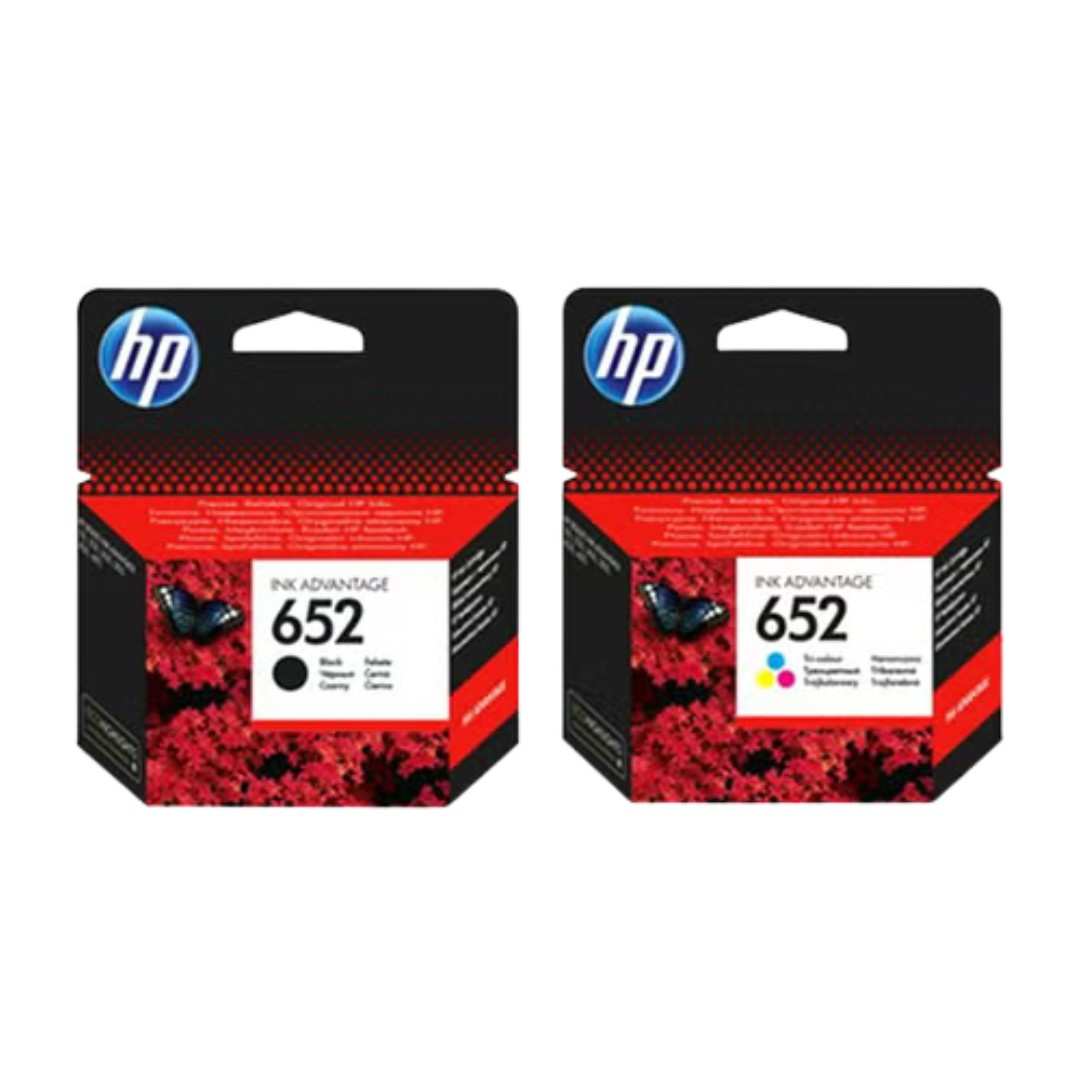 Pack of 2 HP 652 Original Ink Cartridge Set Black & Tri Colour